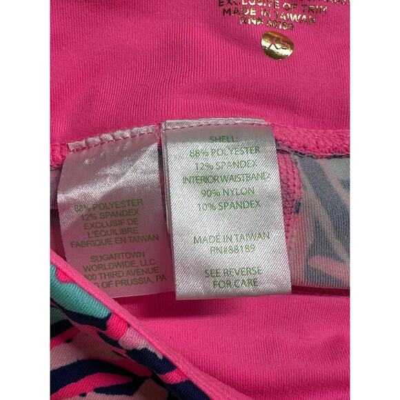 Lilly Pulitzer Pants Womens XS Luxletic Crop Pop Up‎ Lobstah Roll Navy Pink Gym - Picture 4 of 8